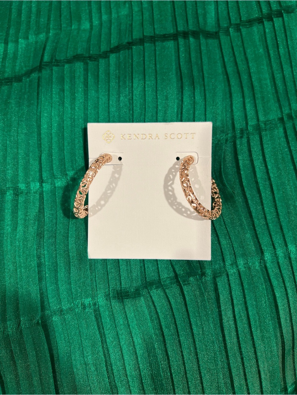Kendra Scott Large Rose Gold Braided Hoop Earrings